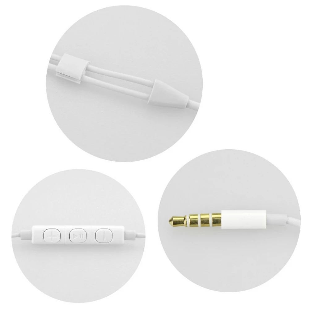 ZONE Cablu stereo cască Apple pentru aparatele 3.5 mm butonul de înregistrare cu cutie alb