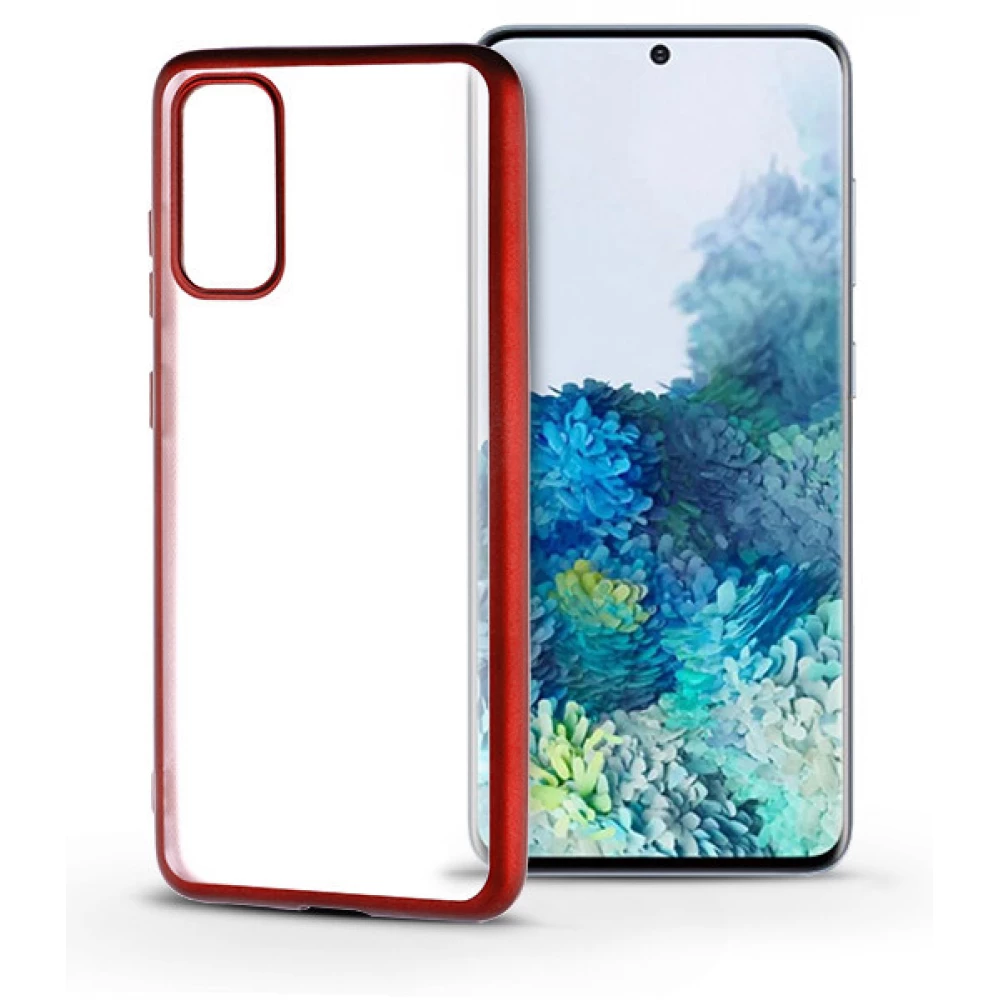 HAFFNER Electro Matt Silizium Rückendeckung Samsung Galaxy S20 rot-transparent