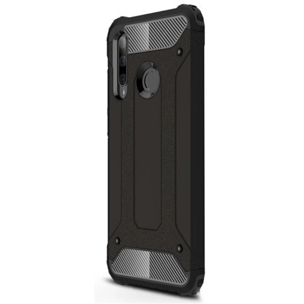 ZONE Huawei Honor 20 Lite / 20i Plastik Rückendeckung Schutzhülle Defender fémhatású schwarz
