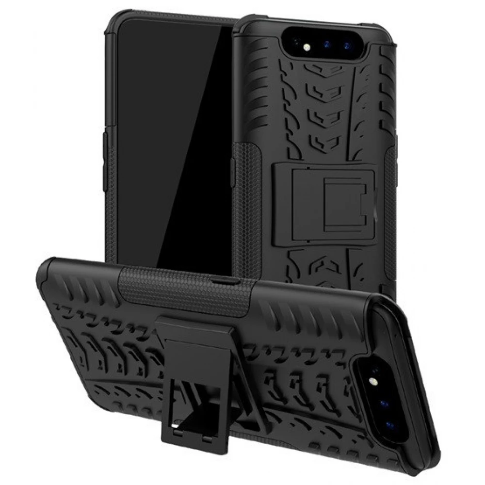 ZONE Defender Plastic back panel protection case kickstand and silicone interiors tire pattern Xperia XZ3 black
