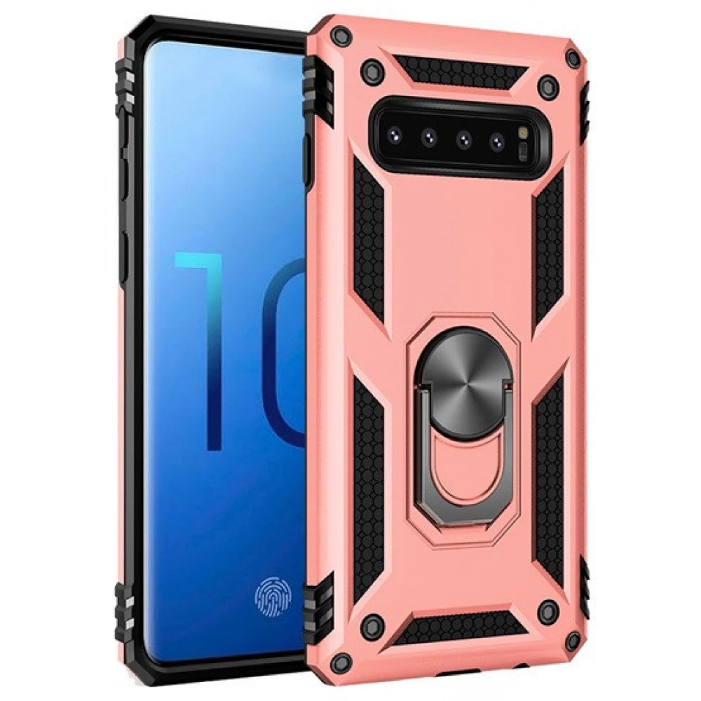ZONE Defender Galaxy S10 Plastika pozadina zaštitna futrola umjereno otporan na udarce silikon unutrašnje telefon Case prsten Crveno zlato ZONE Defender Galaxy S10 Plastika pozadina zaštitna futrola umjereno otporan na udarce silikon unutrašnje telefon Case prsten Crveno zlato