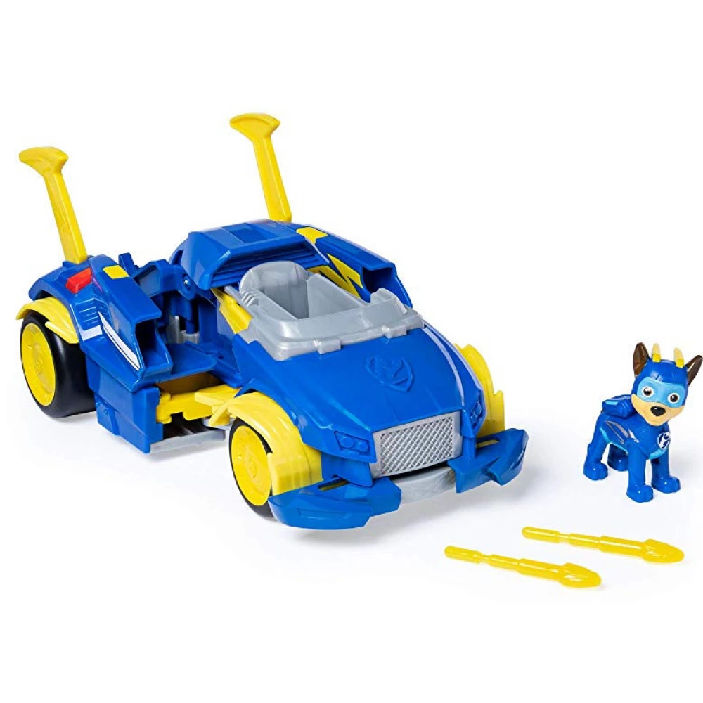 SPIN MASTER Paw patrol Mighty Pups Super Paws Chase convertible car iPoncomp