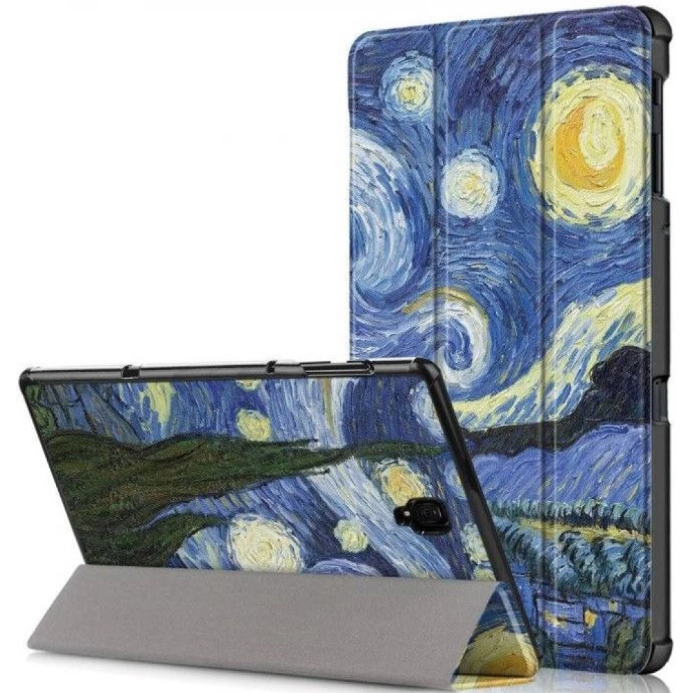 ZONE Trifold Galaxy Tab S5e 10.5 SM-T720 / T725 mappa tok csillagos éj minta kék-színes ZONE Trifold Galaxy Tab S5e 10.5 SM-T720 / T725 mappa tok csillagos éj minta kék-színes