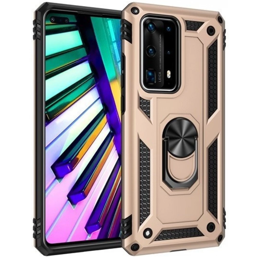 ZONE Defender middle shockproof back panel phone ring Xiaomi Redmi Note 9S/9 Pro/9 Pro Max gold