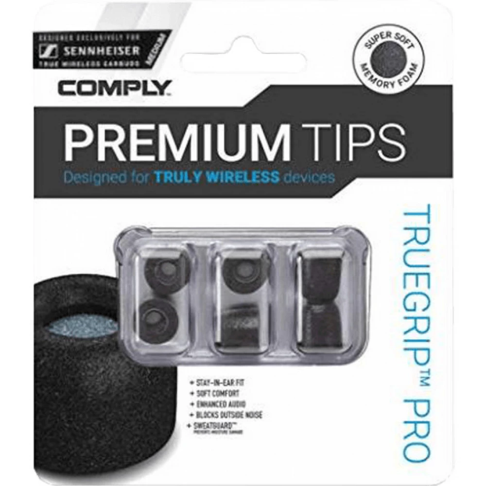 COMPLY TrueGrip Pro TW Sennheiser memory foam Earbud S black iPoncomp