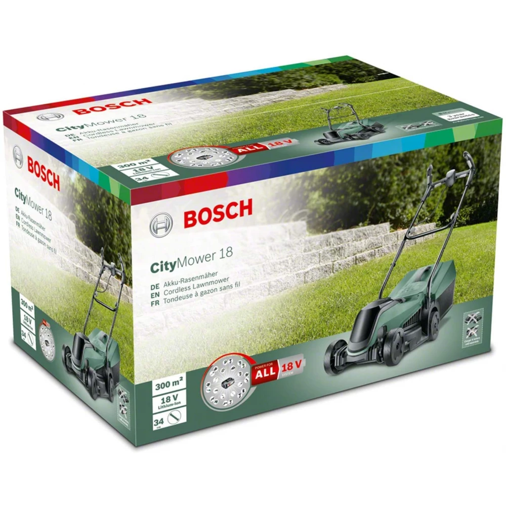 BOSCH CityMower 18 battery lawn Mower 1 x 4.0Ah akku iPon