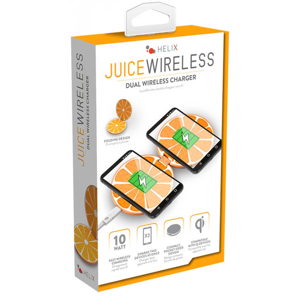 Helix Dual Qi Draht ohne Auflader 10W Orange - iPonshop.de 