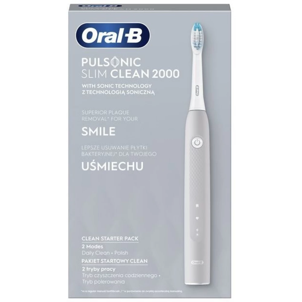 ORAL-B Pulsonic Slim Clean 2000 elektromos fogkefe szürke (Basic garancia)