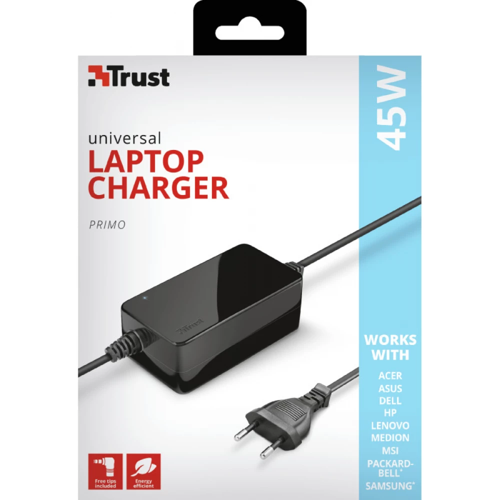 TRUST 21904 Primo 45W Universal Laptop Charger - iPon - hardware and  software news, reviews, webshop, forum
