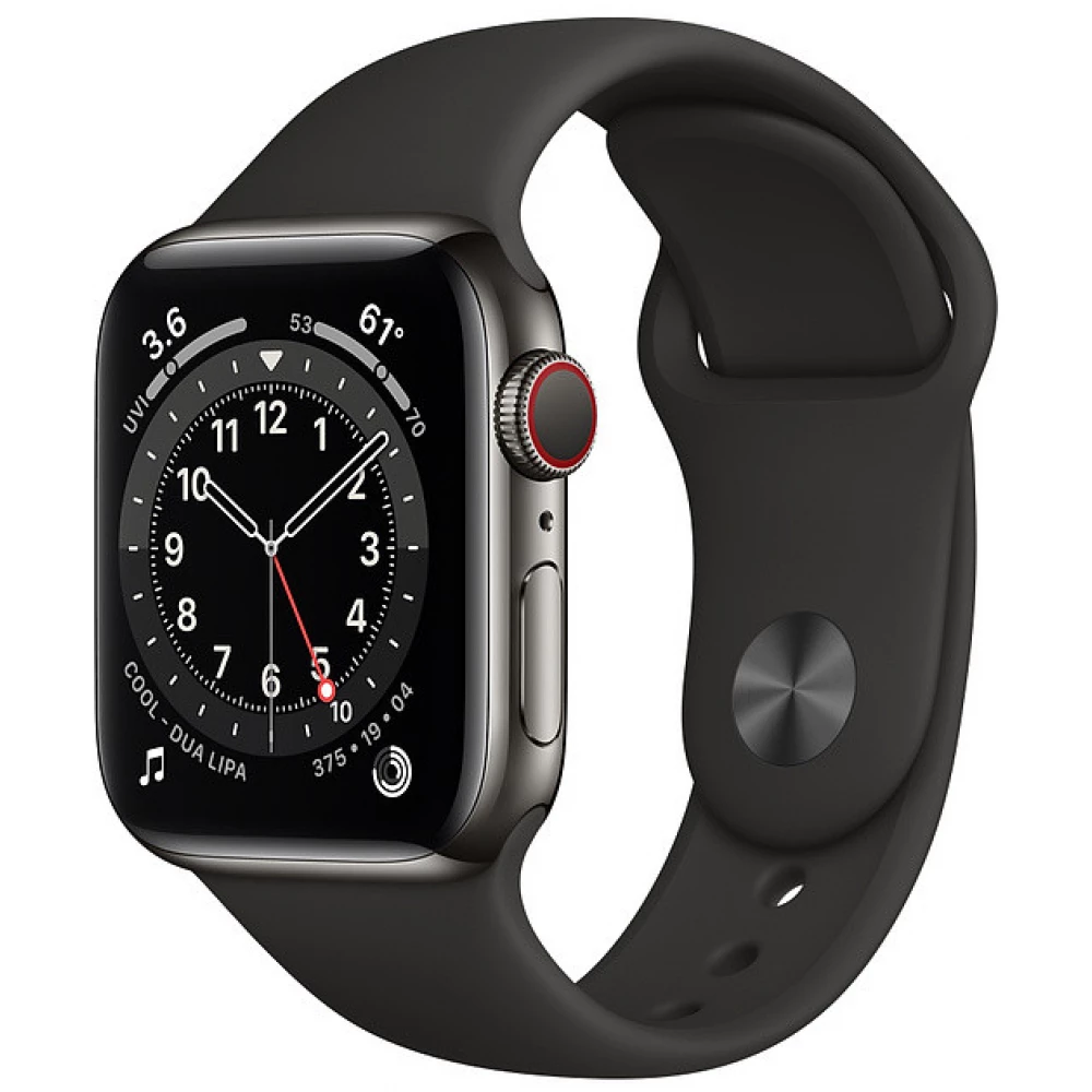 APPLE Watch Series 6 GPS LTE 40mm graphite rozsdamentesacél case - sportski remen crno APPLE Watch Series 6 GPS LTE 40mm graphite rozsdamentesacél case - sportski remen crno