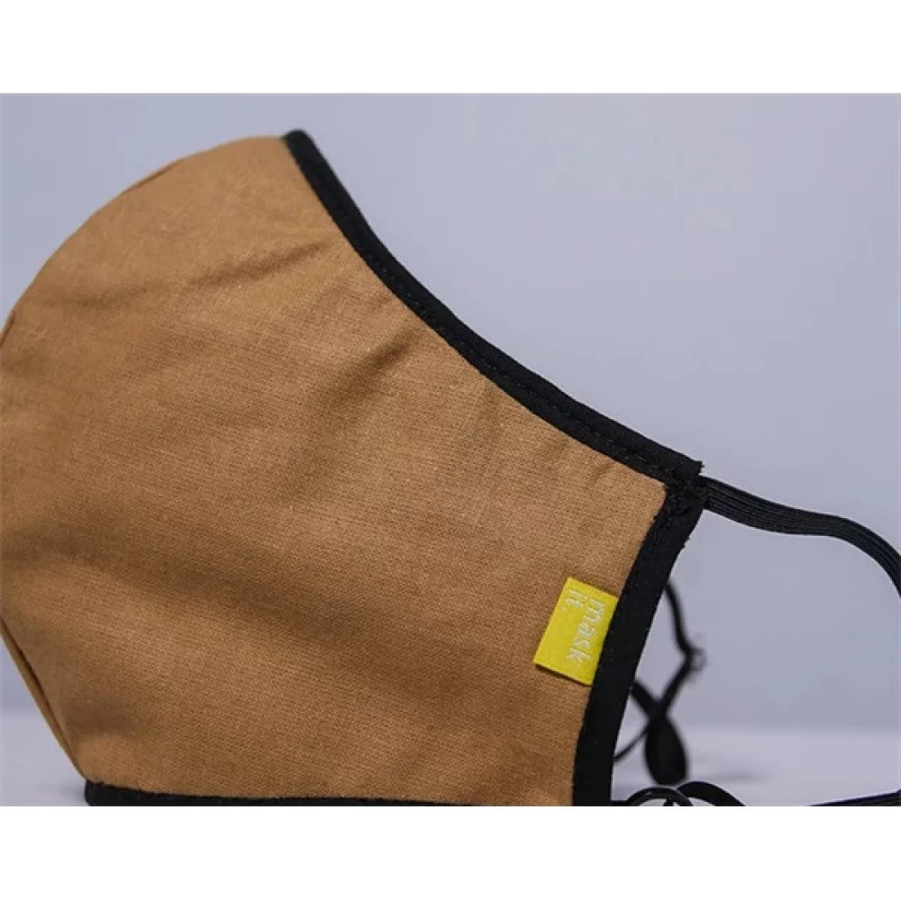MASK IT Mosható textil férfi szájmaszk mustárszínű MASK IT Mosható textil férfi szájmaszk mustárszínű