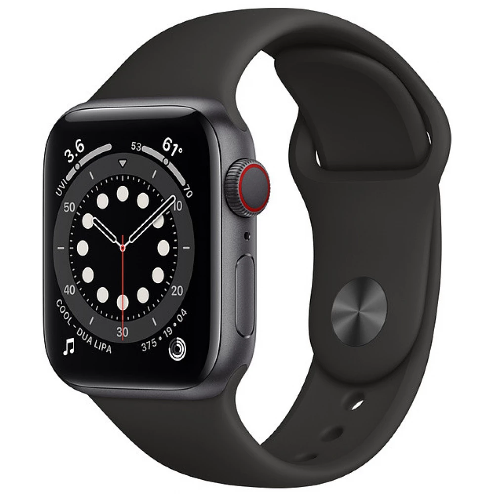 APPLE Watch Series 6 GPS LTE 40mm astrogrey aluminum case sport strap black iPoncomp