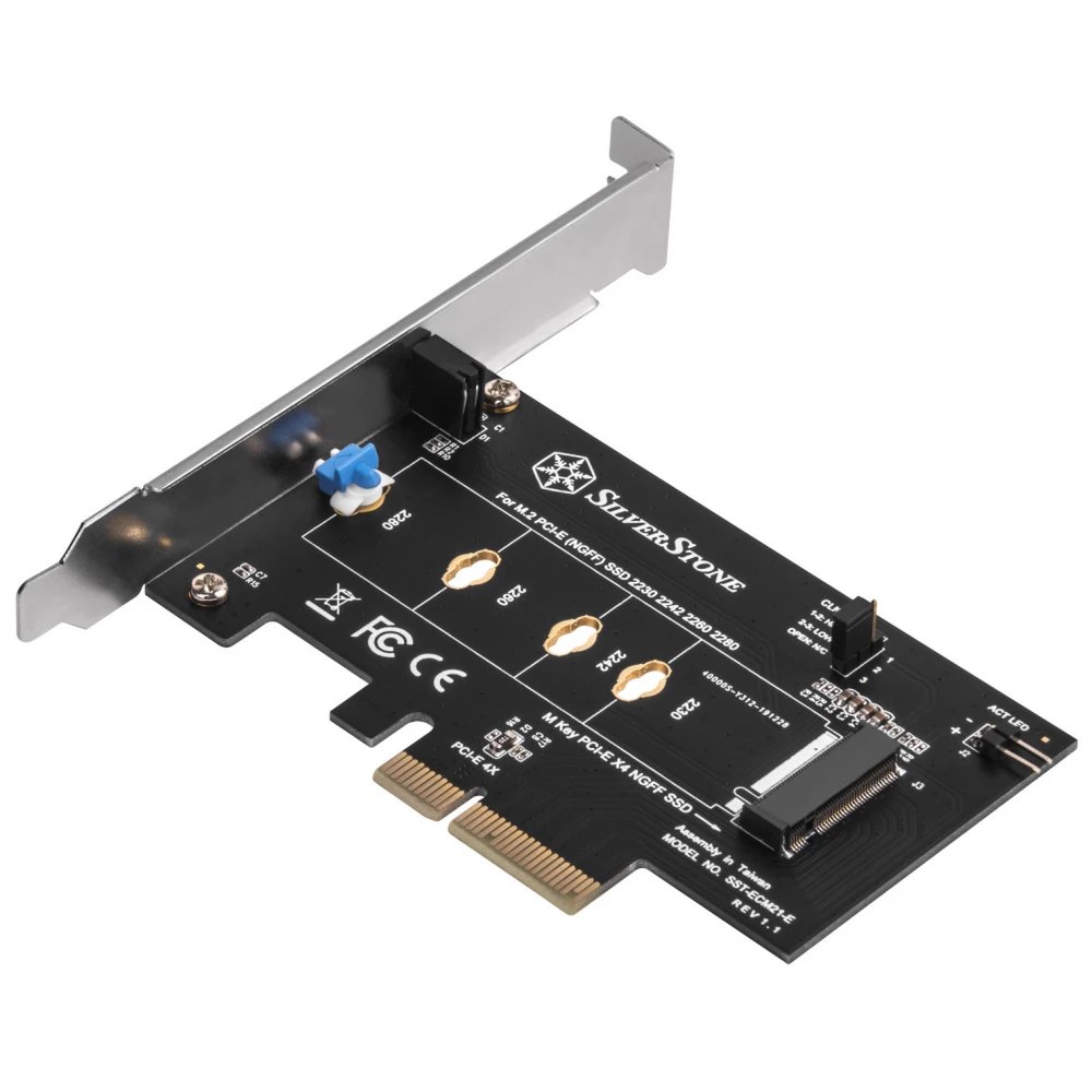 SILVERSTONE SST-ECM21-E Screwless design M.2 PCIe/NVMe SSD to PCIe x4 adapter card