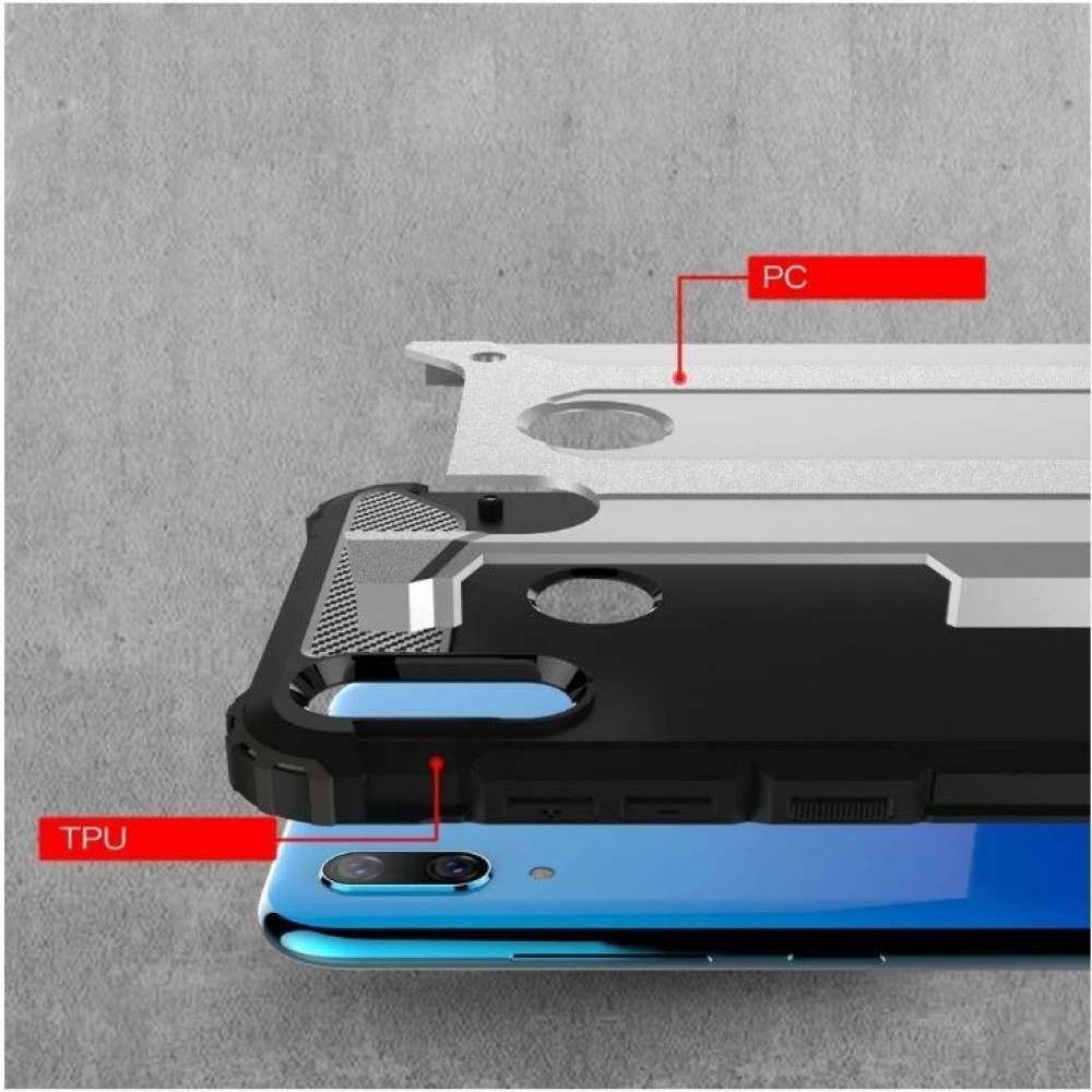 ZONE Defender fémhatású Plastik Rückendeckung Huawei Honor 20 Lite/20i rot
