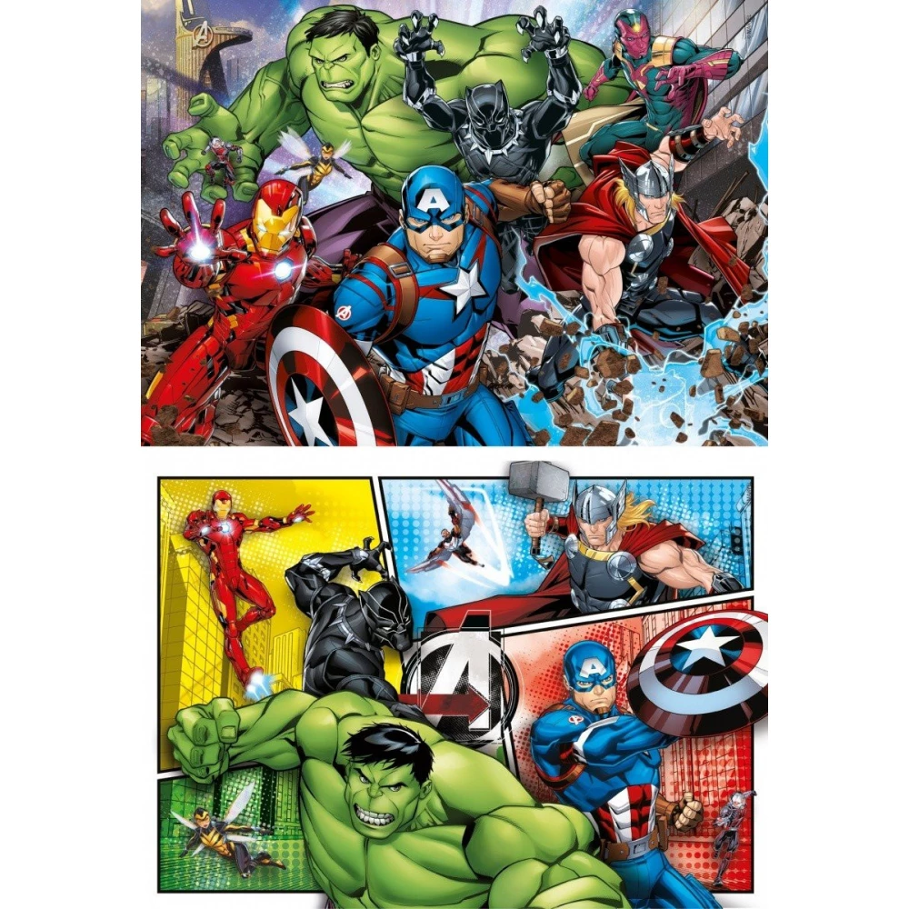 CLEMENTONI Puzzle játék 2x 60 darabos SuperColor Marvel Bosszúállók