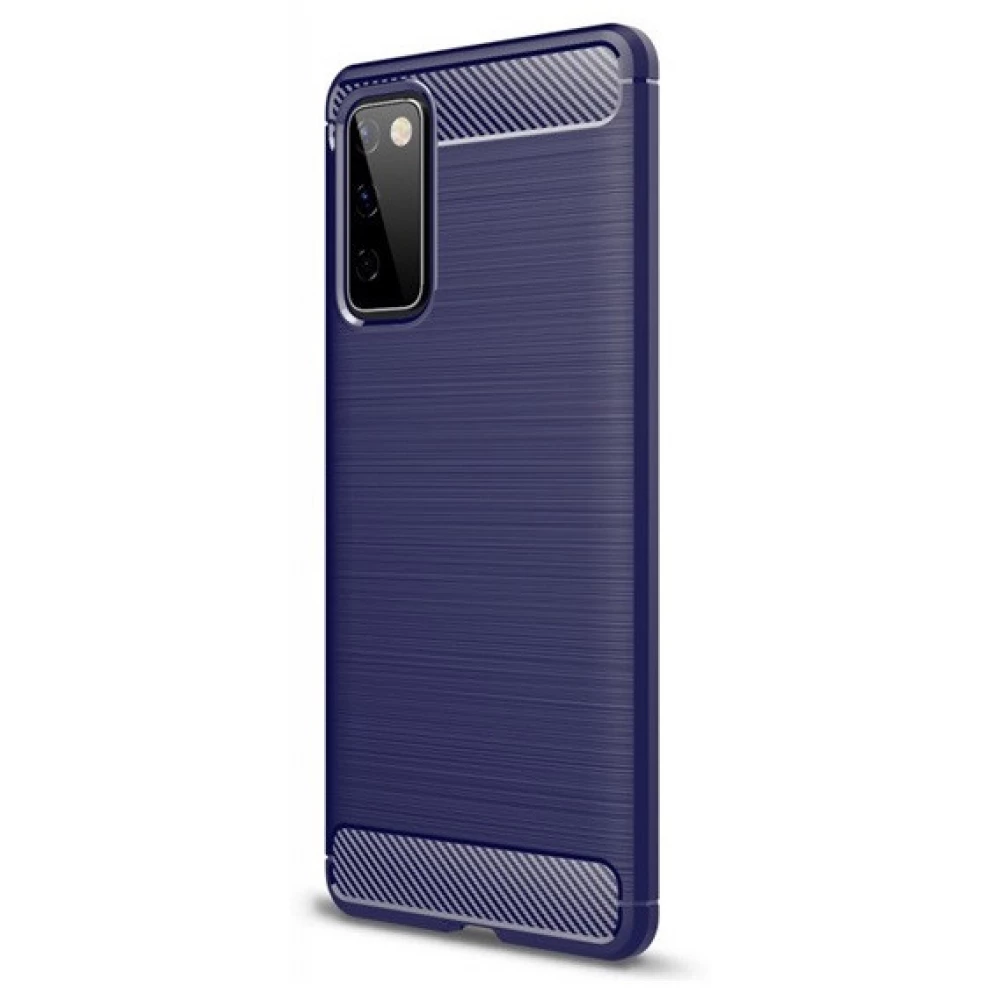 ZONE Silizium Hülle gebürstet carbon pattern Samsung Galaxy S20 FE/S20 FE 5G Navy blau