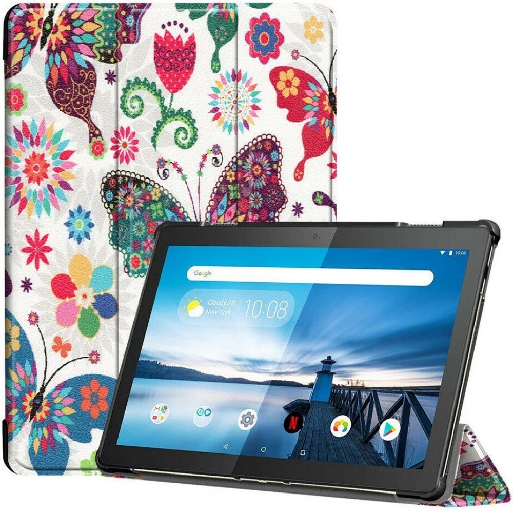 ZONE MediaPad T5 10 (10.1) mappa tok színes nagy pillangó minta fehér ZONE MediaPad T5 10 (10.1) mappa tok színes nagy pillangó minta fehér