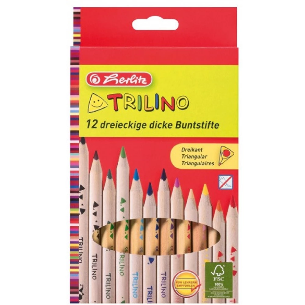 HERLITZ 10412062 Trilino vastag natúrfa 12db-os vegyes színű színes ceruza HERLITZ 10412062 Trilino vastag natúrfa 12db-os vegyes színű színes ceruza