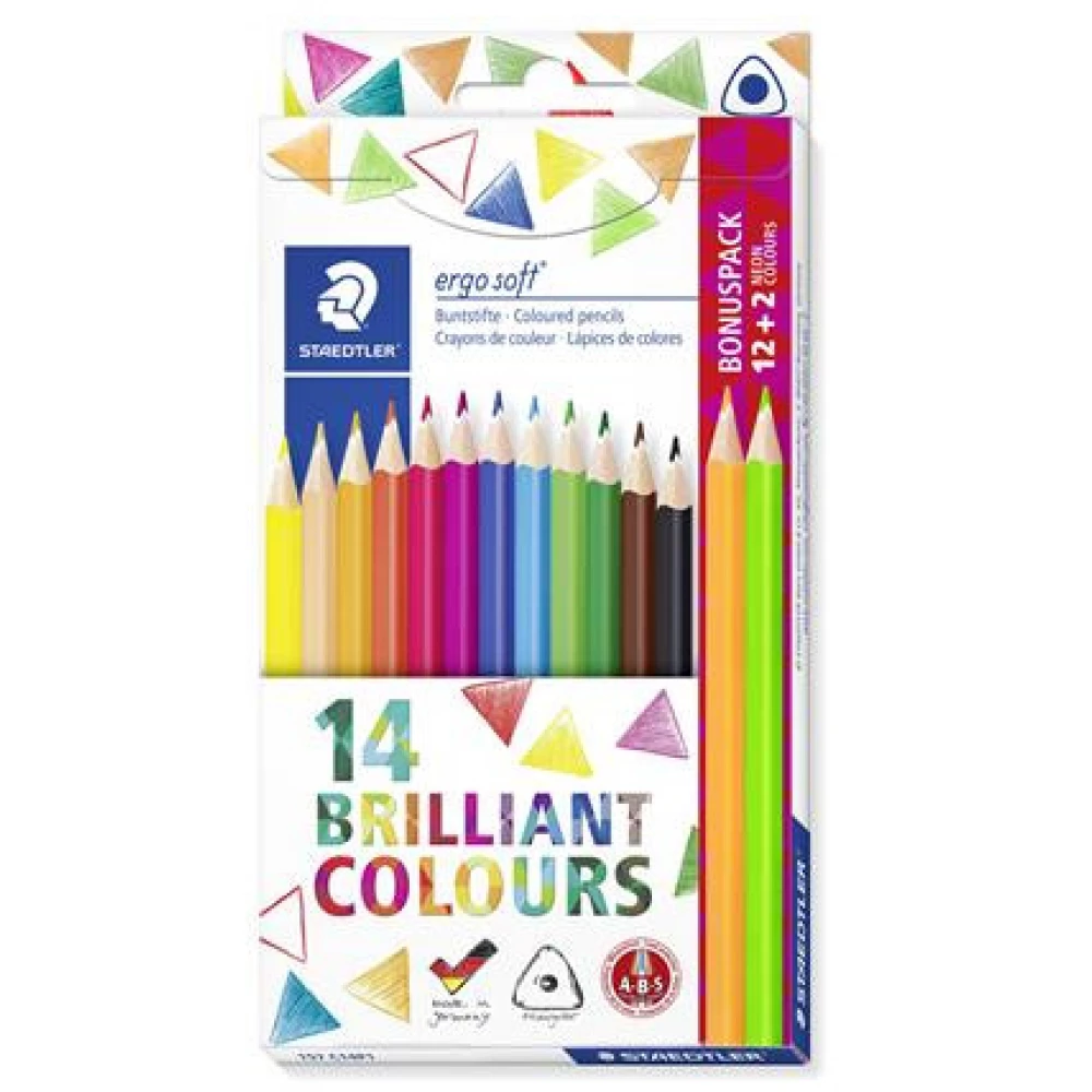 STAEDTLER Ergo Soft triangular colored pencil stock 14 color iPon