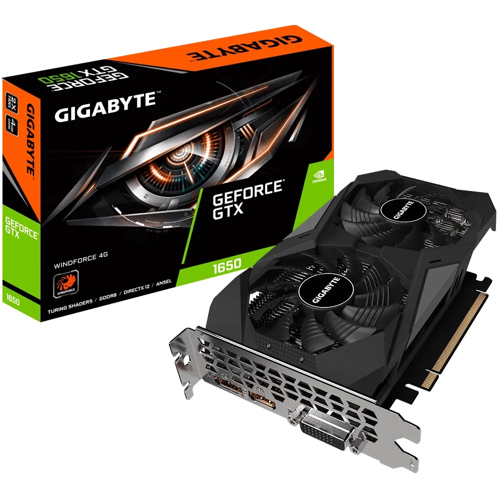 GIGABYTE GV-N1656WF2-4GD GeForce GTX 1650 4GB GDDR6 Windforce PCIE GIGABYTE GV-N1656WF2-4GD GeForce GTX 1650 4GB GDDR6 Windforce PCIE