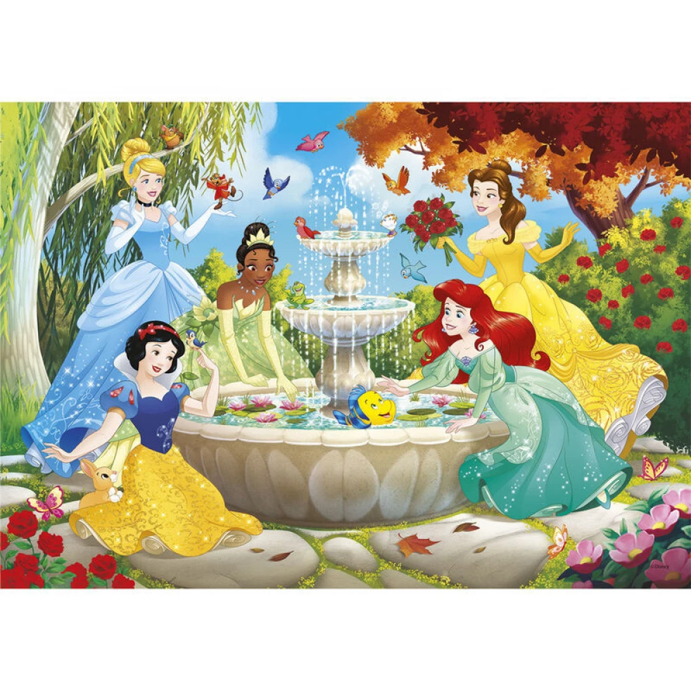 CLEMENTONI Puzzle játék 60 darabos SuperColor Disney hercegnők a szökőkútnál