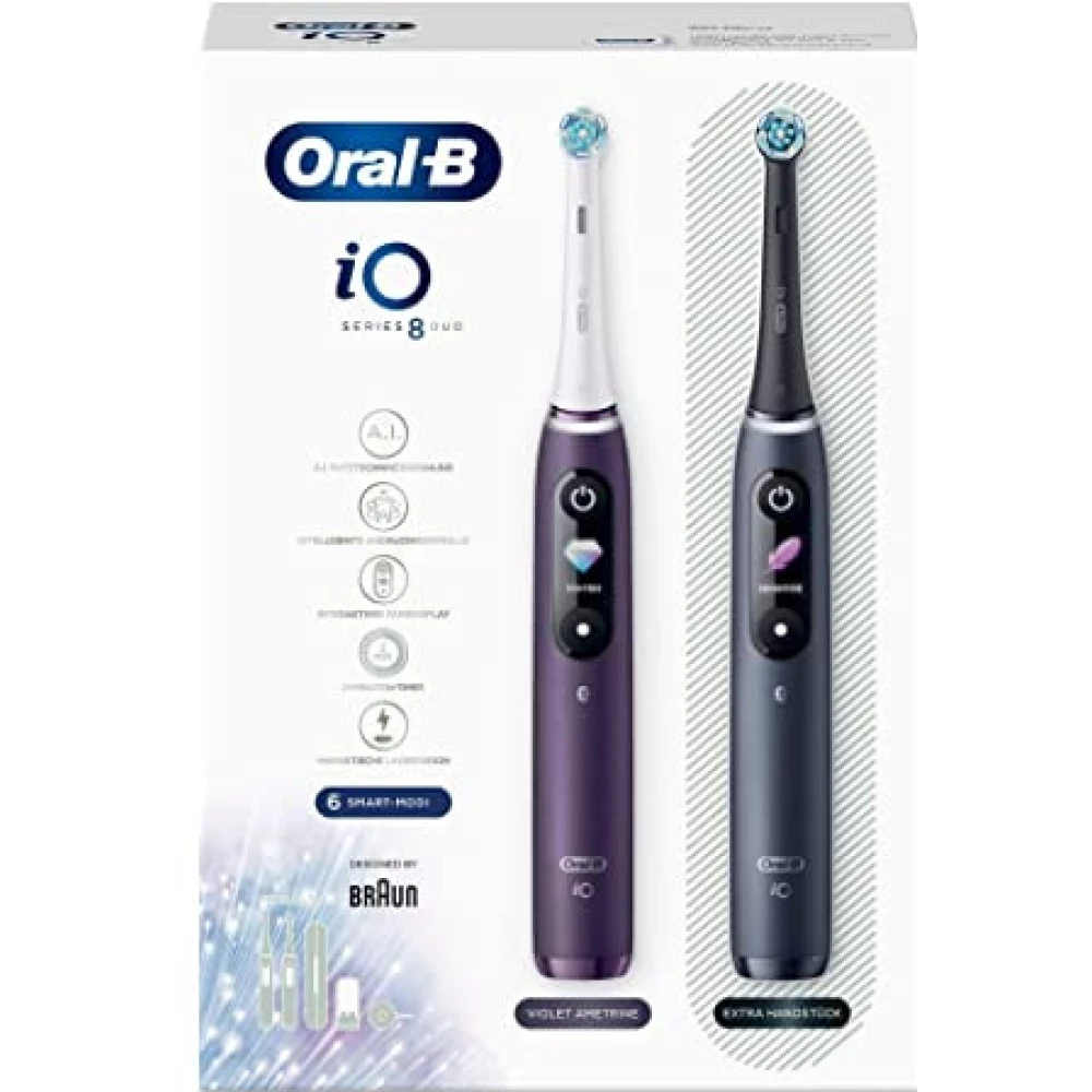 een paar Baffle Sociale wetenschappen ORAL-B iO 8 Duo Electronic toothbrush stock black-purple - iPon - hardware  and software news, reviews, webshop, forum