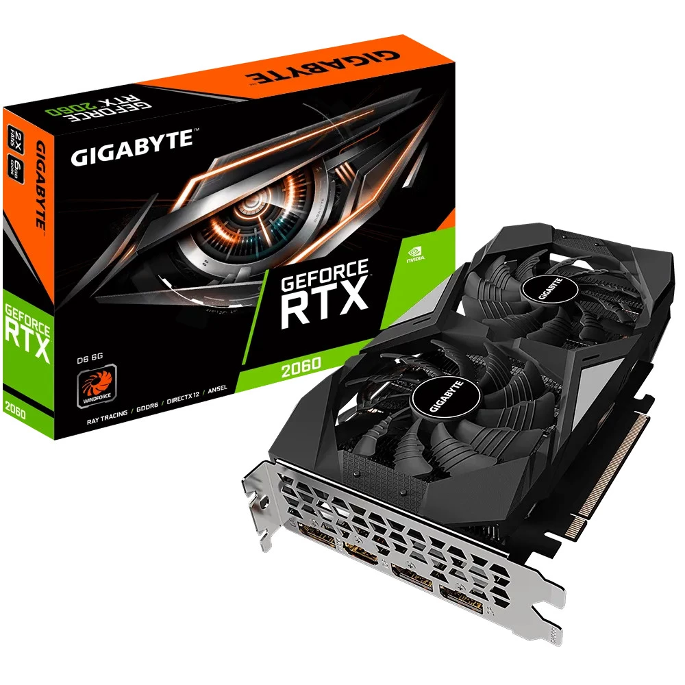 GIGABYTE GV-N2060D6-6GD 2.0 GeForce RTX 2060 6GB GDDR6 (rev. 2.0) PCIE GIGABYTE GV-N2060D6-6GD 2.0 GeForce RTX 2060 6GB GDDR6 (rev. 2.0) PCIE