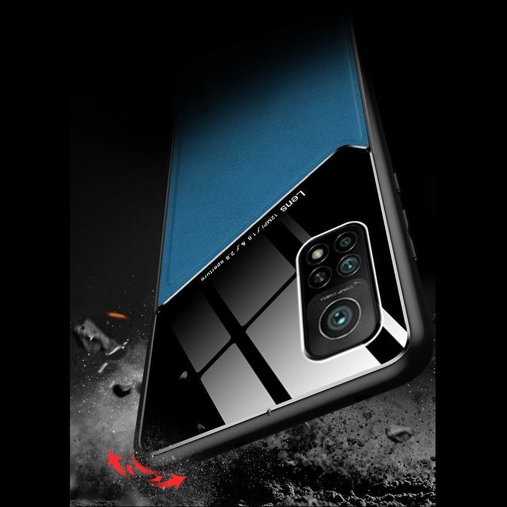 WOOZE Texture szilikon-bőr magnetisch Schutzhülle-Rückseite Huawei Honor 20 Pro Blau