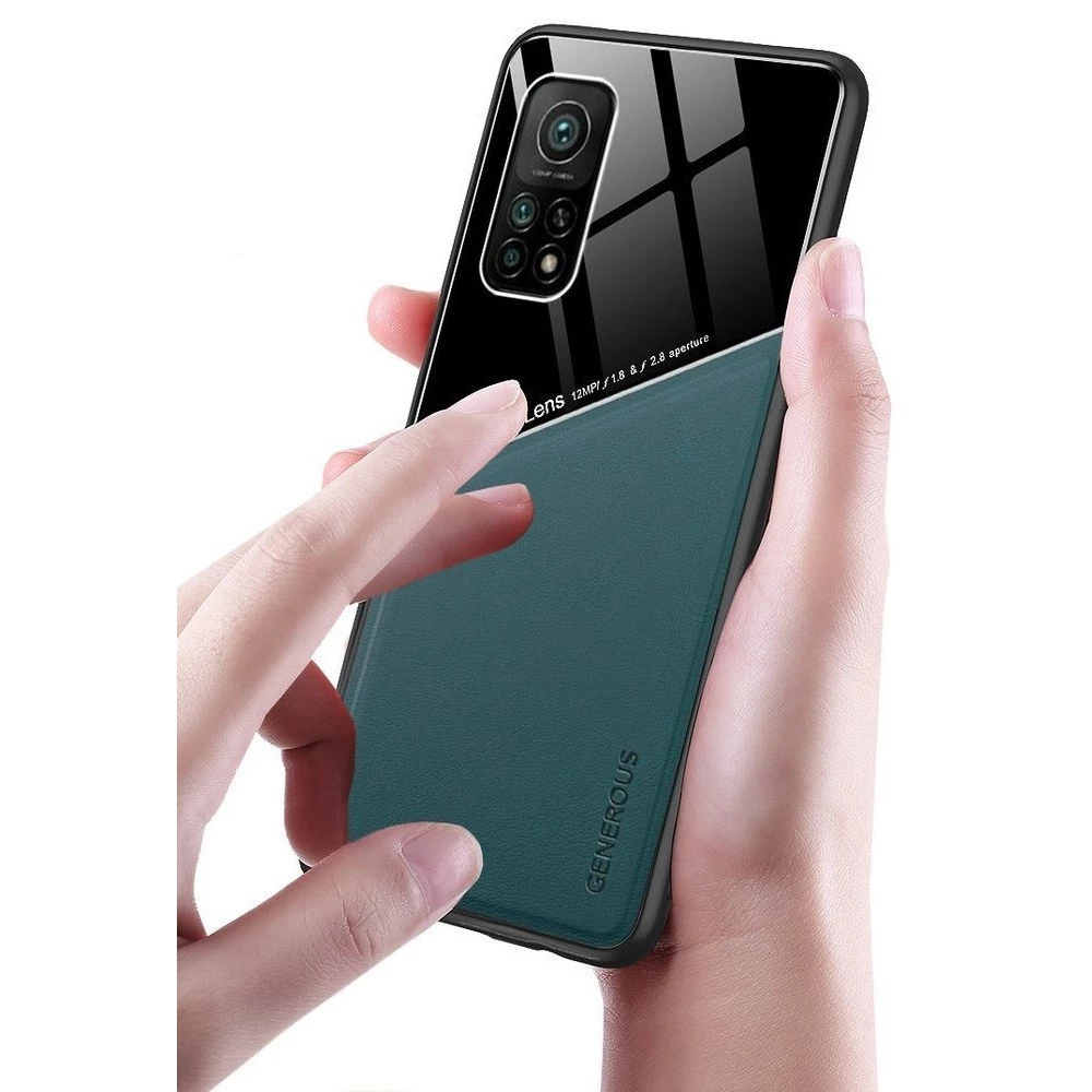 WOOZE Texture szilikon-bőr magnetisch Schutzhülle-Rückseite Samsung Galaxy S10 Grün