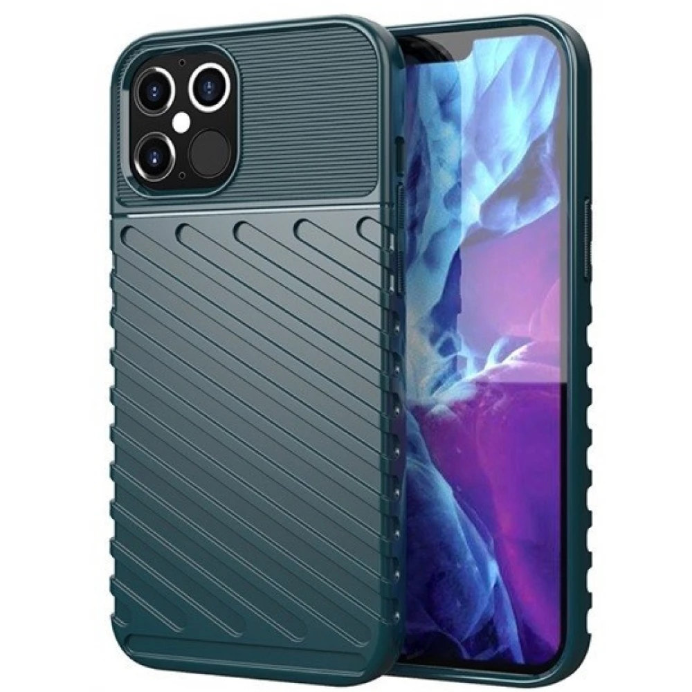 ZONE Silicon case domború striped pattern iPhone 12 Pro Max green ZONE Silicon case domború striped pattern iPhone 12 Pro Max green