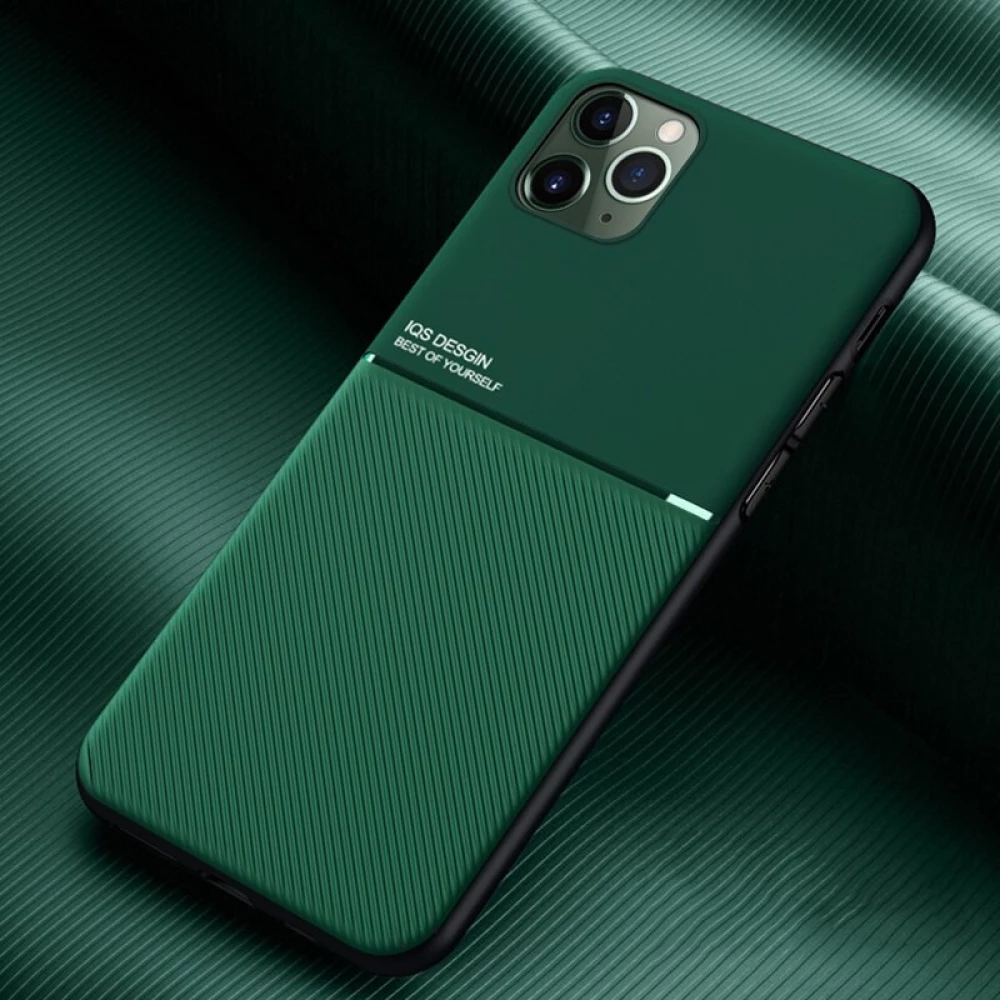 WOOZE Carbon pattern magnetic silicone case Samsung Galaxy A01 Core dark green
