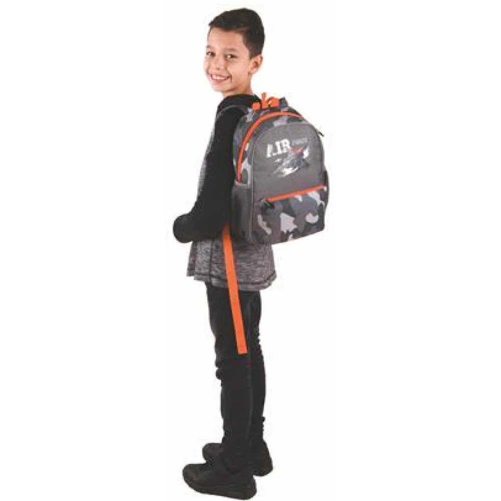 PULSE Junior Air Force One gray orange backpack iPoncomp