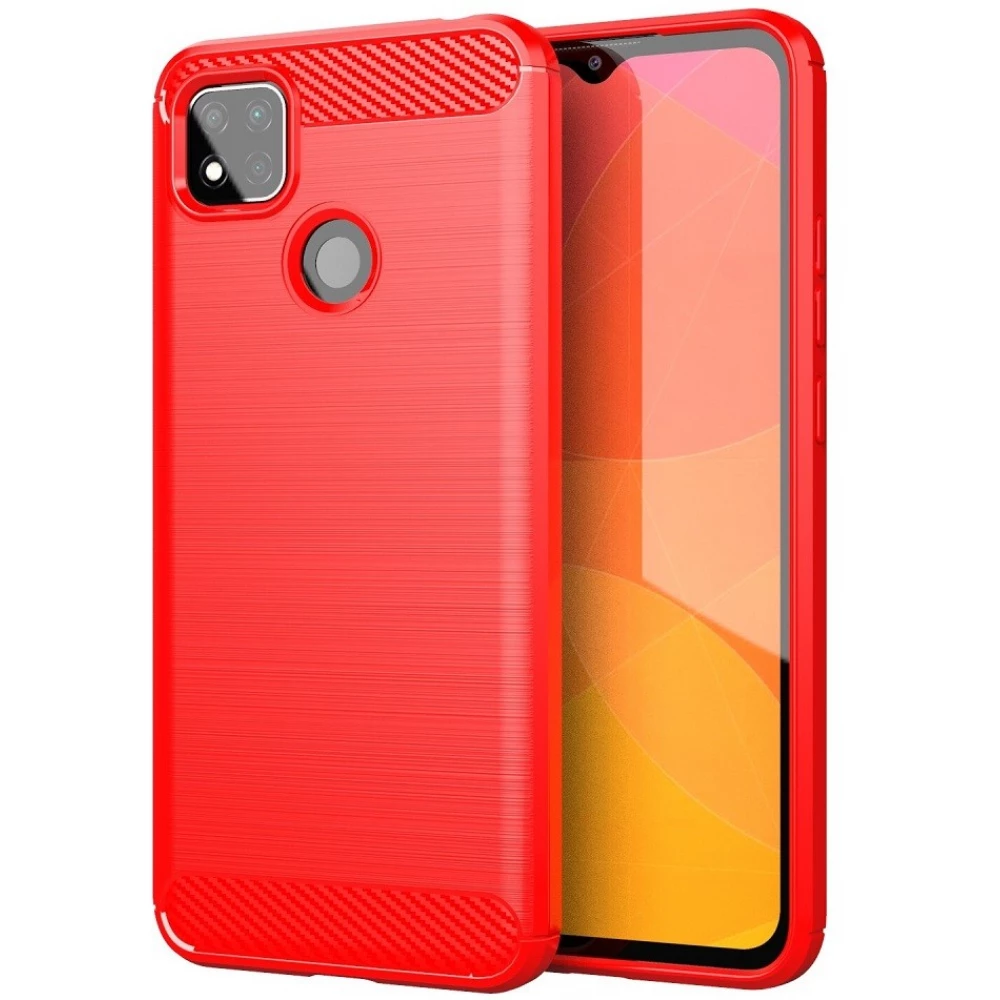 ZONE Silicon case brushed carbon pattern Samsung Galaxy A22 4G red