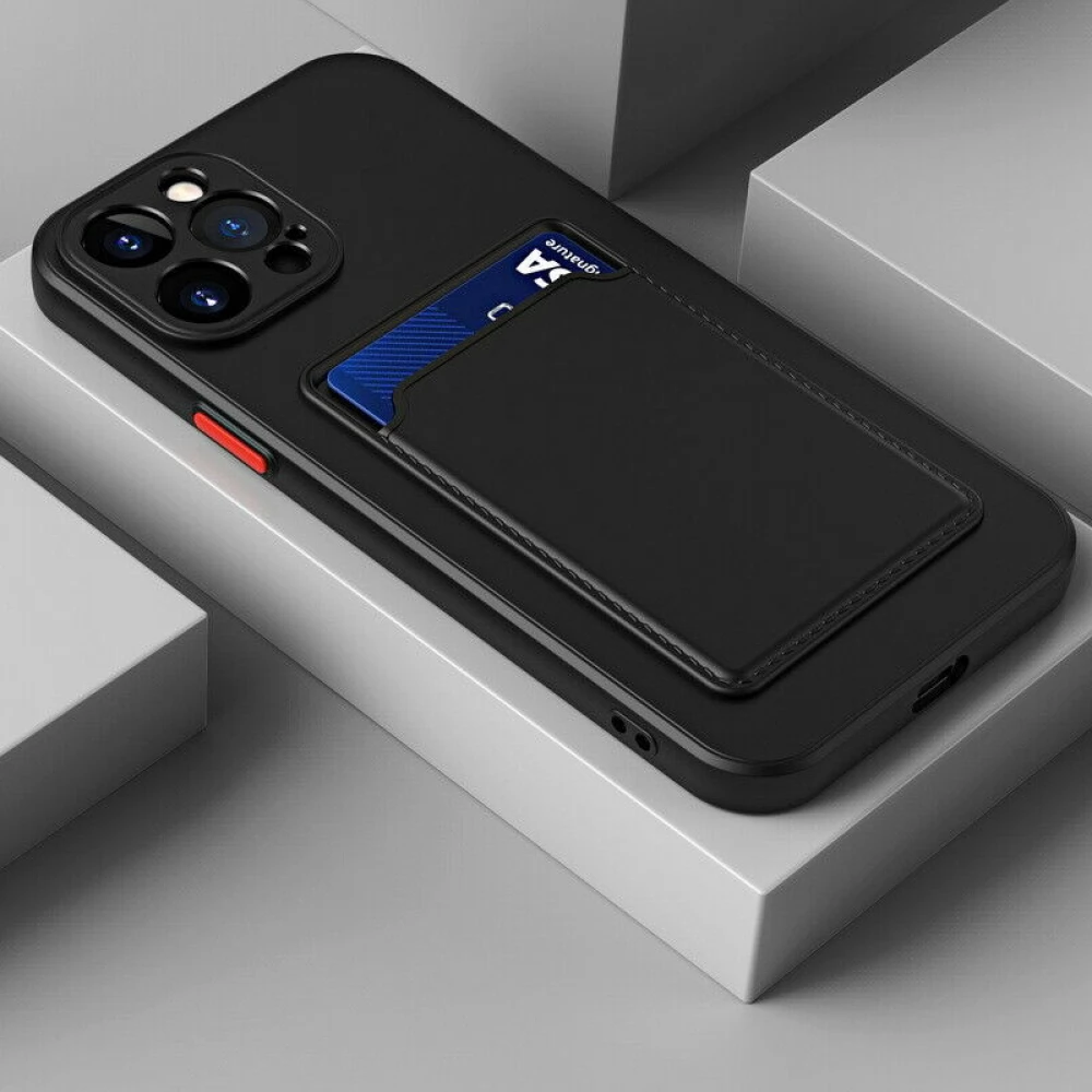 WOOZE Card Slot silikon case karta držačem Samsung Galaxy S20 Ultra 5G crno