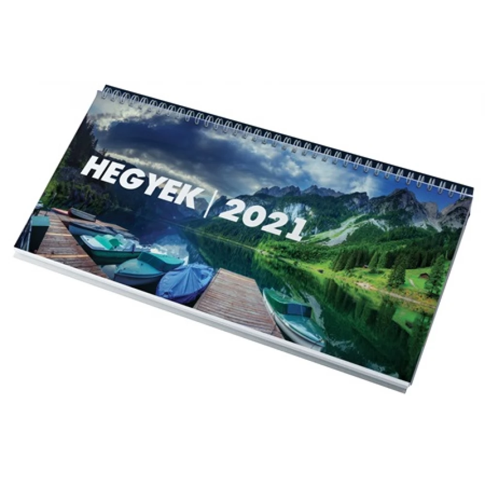 REALSYSTEM 2022-es Hegyek 7951-04 can blue desktop calendar