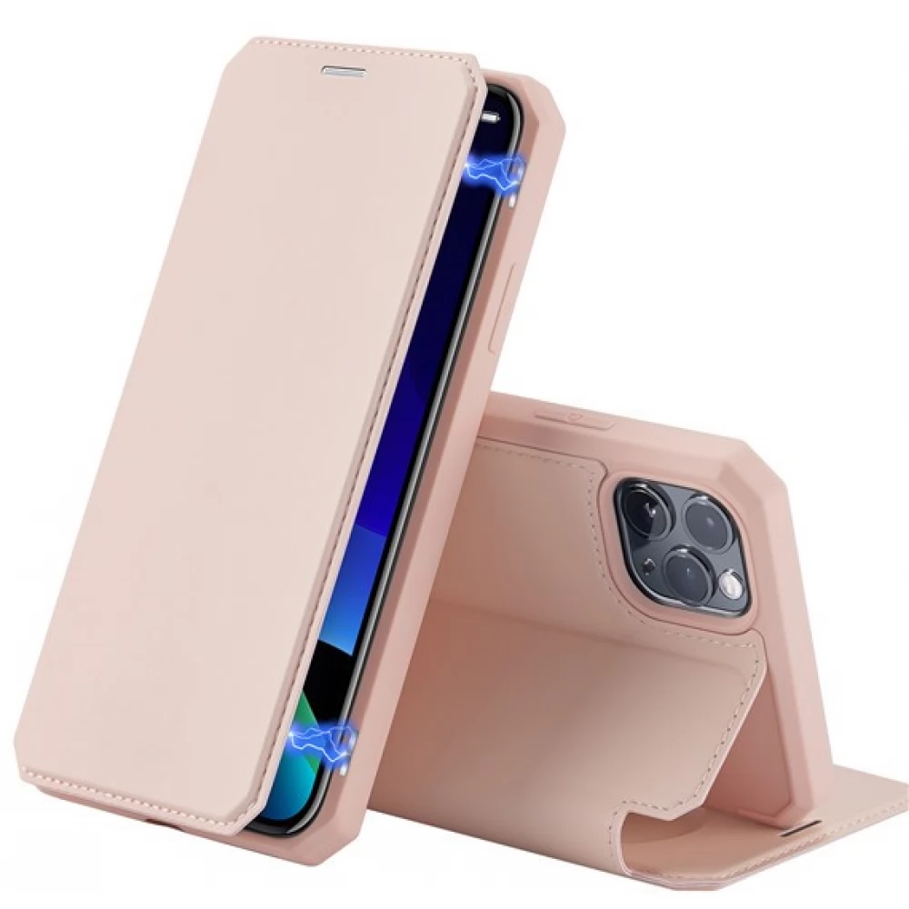 DUX DUCIS Skin X pe lateral cu deschidere toc stand Samsung Galaxy A71 5G roz