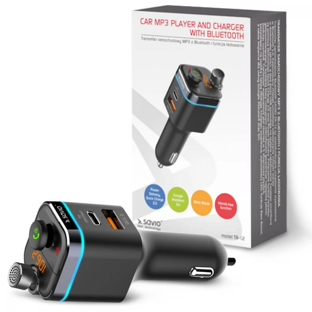 SAVIO Car mp3 player and charger with Bluetooth TR12 iPon hardver
