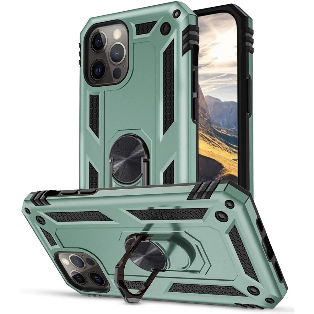 ZONE Defender middle shockproof back panel phone ring iPhone 13 Pro Max  green - iPon - hardware and software news, reviews, webshop, forum