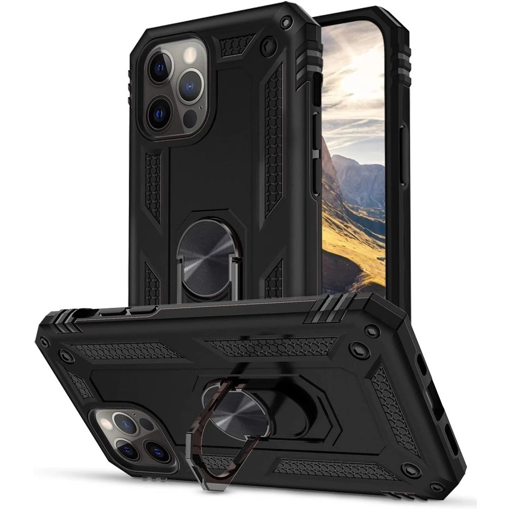 ZONE Defender middle shockproof back panel phone ring iPhone 13 Mini black  - iPon - hardware and software news, reviews, webshop, forum