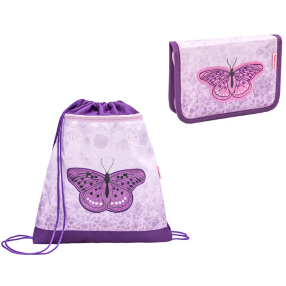 ISKOLASZER Školska torba Set Classy 403-13 Shiny Butterfly Tolltartó Torba za teretanu