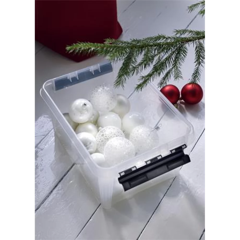 SMARTSTORE Classic 10 Műanyag tárolódoboz 8 liter fekete fogantyúkkal