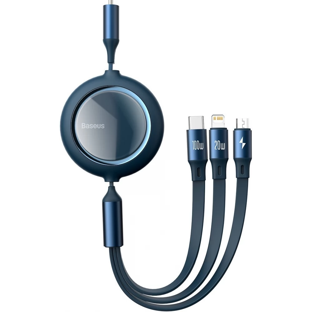 BASEUS USB Lightning + Micro USB + USB Type C Átalakító Kék 1.2m CAMLC-AMJ03 BASEUS USB Lightning + Micro USB + USB Type C Átalakító Kék 1.2m CAMLC-AMJ03
