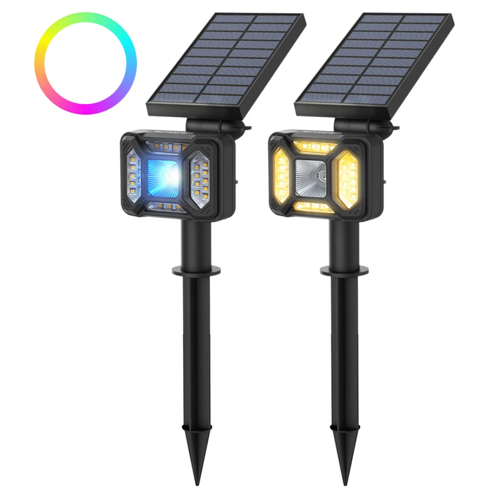 BLITZWOLF BW-OLT5 draussen Solar- RGB LED Lampe szürkület mit Sensor schwarz