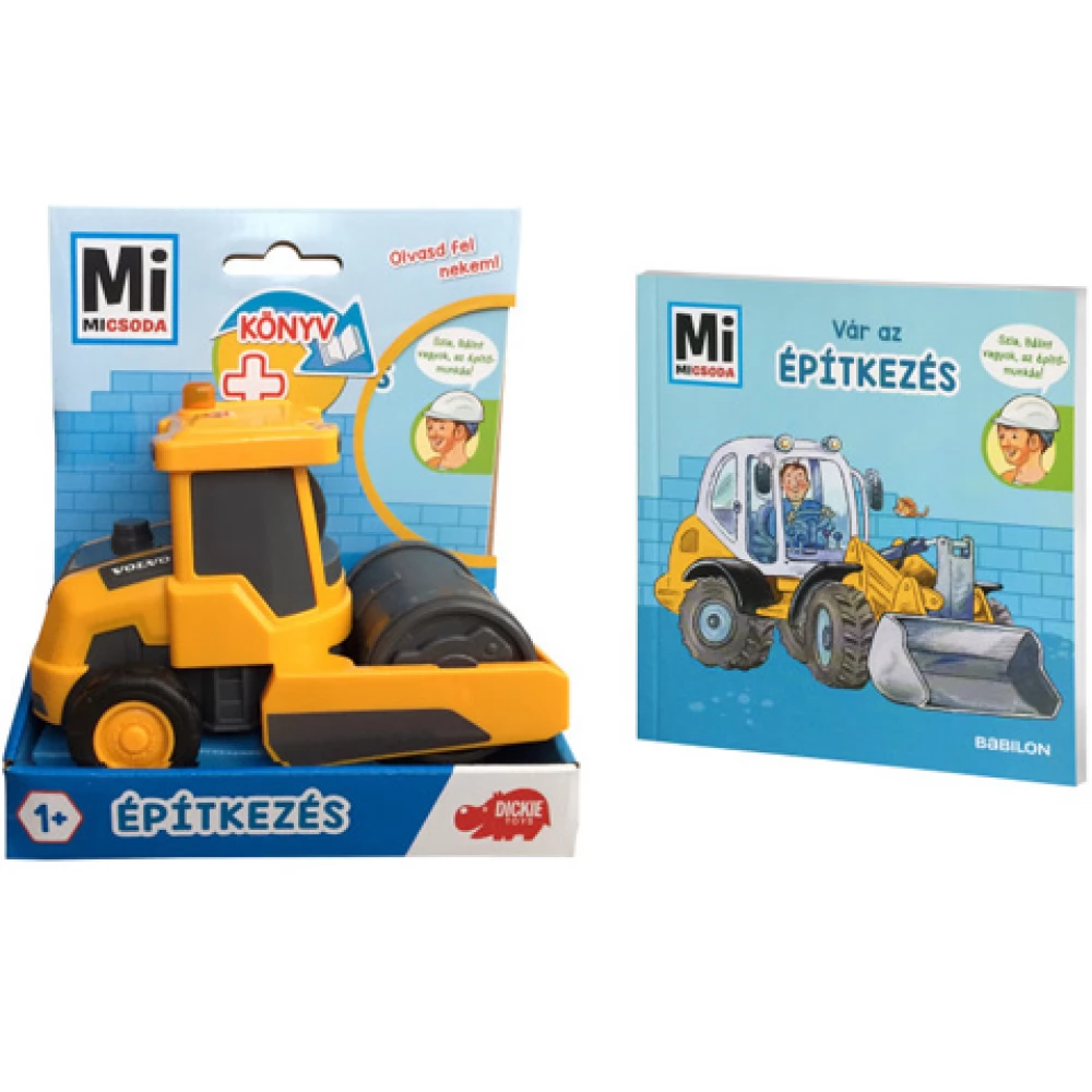 DICKIETOYS Mi Micsoda - Construction game set road roller and könyvvel
