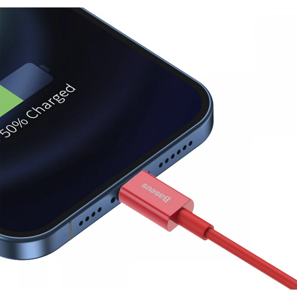 BASEUS USB Lightning Töltő/adat Crvena 2m CALYS-C09