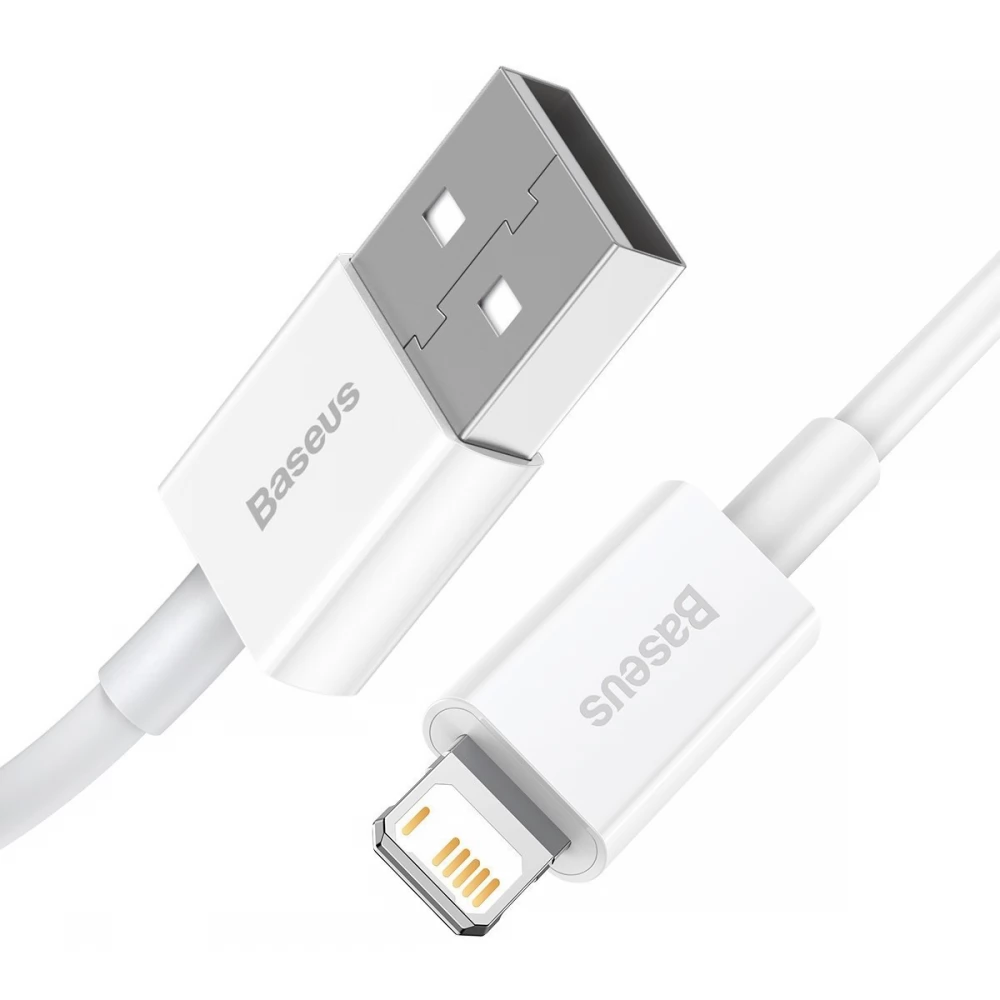 BASEUS USB Lightning Töltő/adat Weiß 2m CALYS-C02