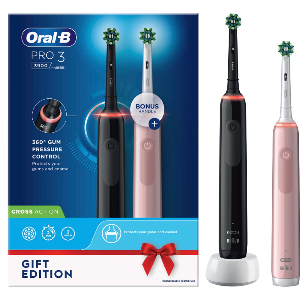 Schildknaap Altijd Gedeeltelijk ORAL-B Pro 3 3000 Electronic toothbrush Duopack black-pink - iPon -  hardware and software news, reviews, webshop, forum