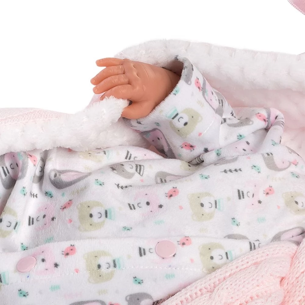 LLORENS Mimi nou nascut síró baba de urs pizsamával și pătură