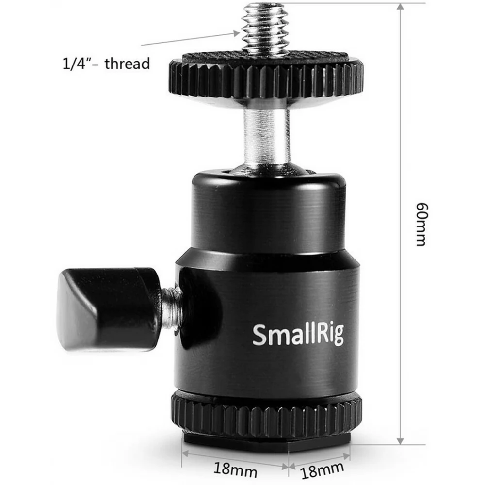 SMALLRIG 1/4" Camera Hot shoe Mount with Additional 1/4" Screw