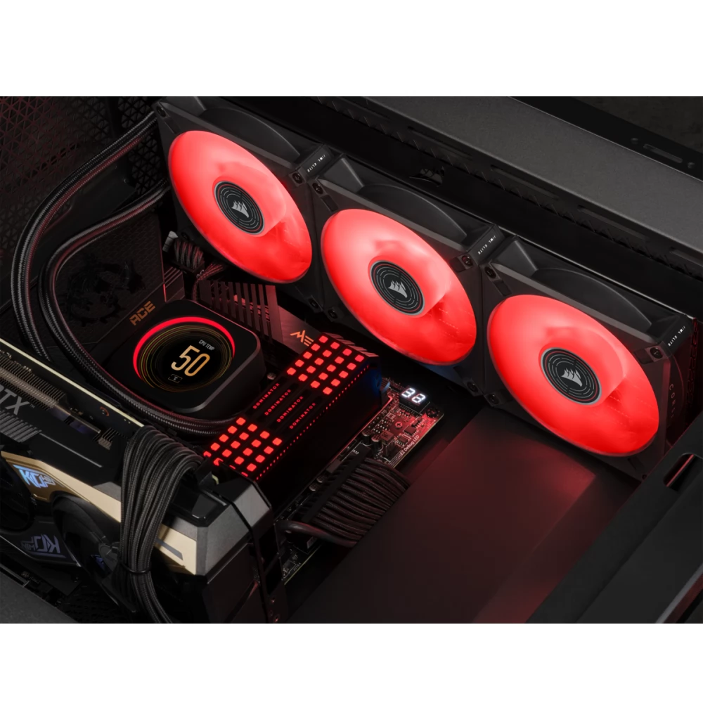 CORSAIR ML120 LED ELITE Red Premium 120mm PWM Magnetic Levitation Fan crvena crno uramljen